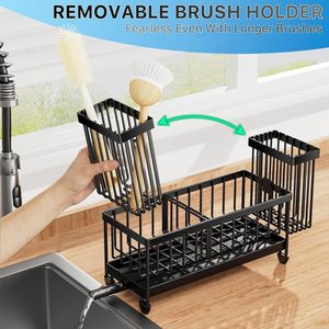 Hot Sale Stainless Steel Sink Caddy Kitchen Countertop Organizer Sponge Holder Scrubber Sponge Brushes Dishcloth Storage Rack - Product Image 5