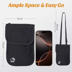 Travel Essentials Unisex RFID Blocking Passport <b>Holder</b> Waterproof Hidden Card Slots Travel <b>Wallet</b> with Adjustable Strap - Product Image 3