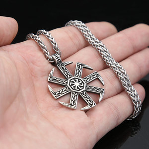 yunnique Slavic <b>Cross</b> Necklace Stainless Steel Viking Pendant Men's Jewelry Gift - Product Image 4