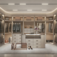Armoire-penderie en verre fumé avec cadre en aluminium, design moderne, ensemble complet, dressing sur mesure en bois, fabriqué à Foshan