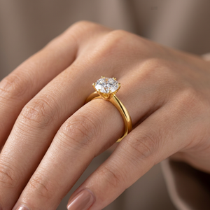OLAN 1.5ct Brilliant Cut Moissanite Gemstone Engagement <b>Rings</b> Women Wedding Party Trendy <b>Statement</b> Fashion Jewelry Prong Setting - Product Image 4