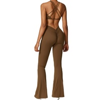 Ensembles de fitness avec LOGO personnalisé Pantalon de yoga évasé large pour femmes Leggings de danse à cloche extensible et respirant pour femmes