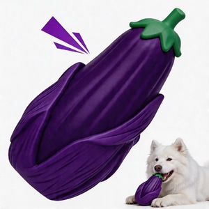 Custom Dog Chew <b>Toys</b> <b>for</b> Aggressive Chewers, Idestructible Tough Durable Squeaky <b>Interactive</b> Dog <b>Toys</b>, Eggplant Squeaks Dog <b>Toy</b> - Product Image 1