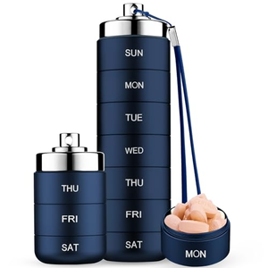 Offre Spéciale 7 Cas En Métal Pilulier Rond Cabinet Capsule Hebdomadaire Médecine Portable Taille Stockage <span class=keywords><strong>à</strong></span> Prix - Product Image 3