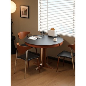 Solid Wood Round Extendable Dining <b>Table</b> For Home And Small Apartments - Product Image 4