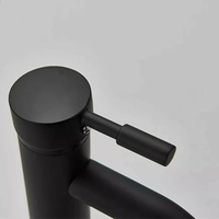 Robinet de salle de bain moderne noir à une poignée Robinet de lavabo Mélangeur d'eau froide et chaude Robinet de lavabo