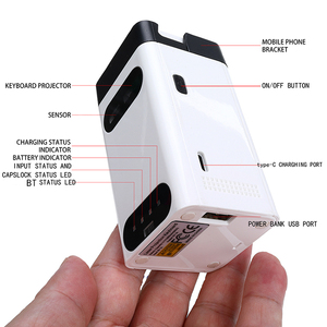 Clavier et souris virtuels sans fil Magic BT avec projection laser, fonction tactile IR, batterie externe et support de téléphone intelligent caché, rechargeable - Product Image 5
