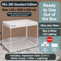 Aquarium auto-circulant ultra-clair, aquarium de salon, petit aquarium de bureau en verre à faible entretien pour la maison