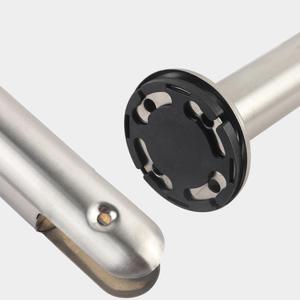 Supports de cloison en acier inoxydable pour toilettes publiques, fixation par pince de pied, noir et argent - Product Image 3