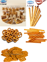 Machine automatique chinoise Skywin pour la fabrication de bretzels, à base de farine et de lait, pour des bâtonnets de biscuits croustillants fourrés, riches et crémeux