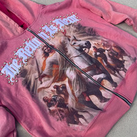 Sweat à capuche personnalisé avec impression graphique DTG sur coton, broderie, délavage acide, strass, fermeture éclair, style streetwear pour homme