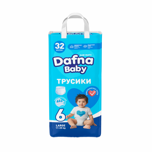 กางเกงผ้าอ้อมเด็ก Dafna Extra Dry ไซส์ 6 แพ็ค 32 ชิ้น ขายส่งกางเกงฝึกขับถ่ายสำหรับเด็ก - Product Image 1