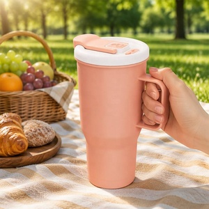 Agitateur électrique à protéines isolé à double paroi Tasse à café en acier inoxydable Vente en gros en vrac avec poignée - Product Image 1