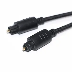 OD4.0 MM kabel audio serat optik Digital, kabel audio injeksi hitam kepala bulat Toslink kabel serat optik ABS 1 core