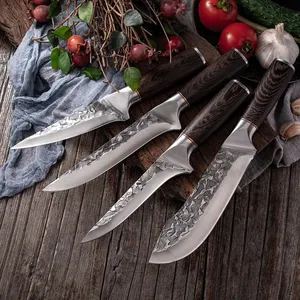 Butcher Knife High Carbon Clad Stainless Steel Boning Knife Butcher Hunting Fish Cutter Cleaver Kitchen Knife With Sheath