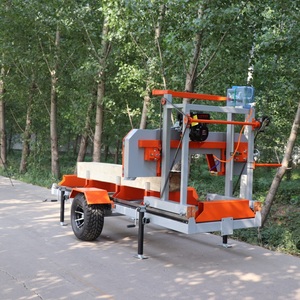 Fabrikdirekt Holzschnittmaschinen Gas / Diesel / Elektrische tragbare Räder Anhänger Sägemühle horizontale Bandsägemaschine - Product Image 4