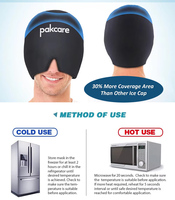Bandeau réutilisable en gel pour la migraine, couvrant la tête et les yeux à 360°, thérapie par le froid, enveloppement glacé pour soulager les maux de tête et la douleur