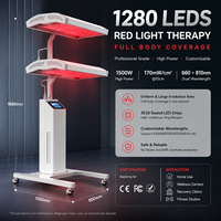 Panneau de luminothérapie LED infrarouge proche à double longueur d'onde 660nm 850nm, rotatif vers le haut et vers le bas, avec contrôle indépendant par application, pour hôtels et spas
