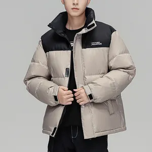 Custom Men All Over Print Polyester Jackets And Coats 2023 Fashion Down Jacket Winter Puffer Jacket Manufacturer