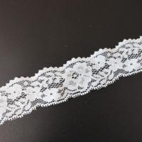 Dentelle florale élastique en polyester de luxe, petite bordure blanche sexy, pour accessoires vestimentaires et broderies sur sacs