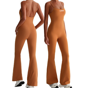Lq8031 <span class=keywords><strong>Tuta</strong></span> da Yoga aderente con spalline regolabili in un pezzo da donna per esercizi di Fitness senza schienale - Product Image 4