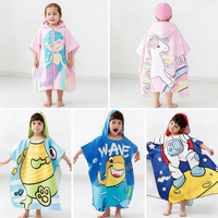 Serviette poncho à capuche pour enfants en gros, OEM, poncho de plage personnalisé, serviette de surf super absorbante avec capuche