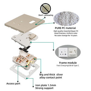 Uk Standard Electrical Wall <strong>Switches</strong> High Quality Wall <strong>Door</strong> Bell <strong>Switch</strong> - Product Image 5