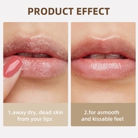 Baume exfoliant pour les lèvres végétalien, sans cruauté, sans sulfate, à base de sucre, enrichi en vitamine C, correcteur de pigmentation