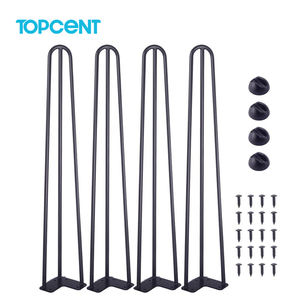 قاعدة معدنية لطاولات الطعام والقهوة من Topcent مصنوعة من الصلب المصبوب بإطار من الحديد بإطار مستدير حديث صناعي للمطاعم مع X أرجل للطاولة - Product Image 2