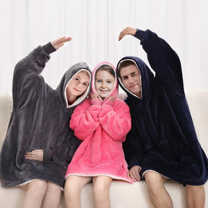 Eco-Friendly Modern <strong>Minecraft</strong> Kids' Oversized <strong>Hoodie</strong> Fleece Robe-Solid Color Printed Design Lightweight One Size - Product Image 5