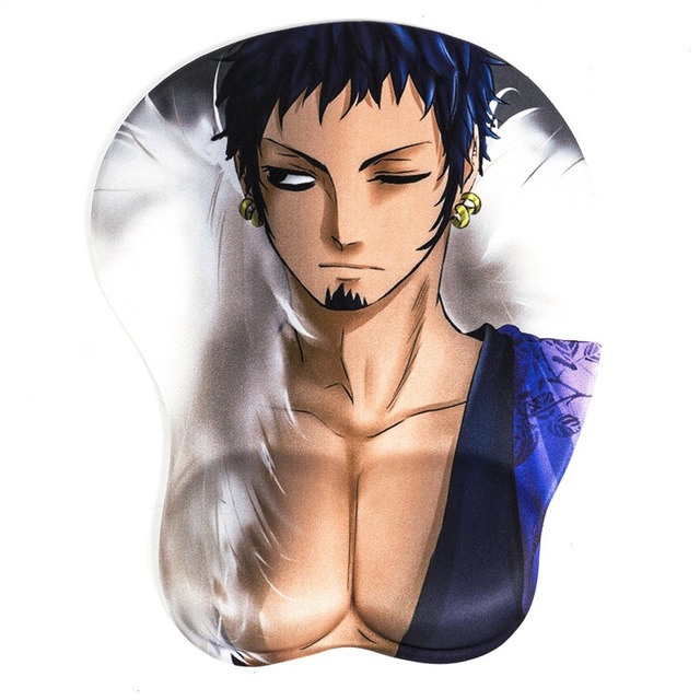 Anime Wrist Rest Mouse Pad 3D Muscle Chest Design Silicone Wrist Support Non-Slip PU Base Ergonomic Gaming Mousepad