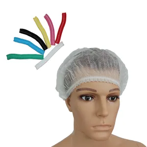 Yunge prezzo a buon mercato Non tessuto Clip Cap 9g/10g/14g elastico alimentare industriale Mob Caps Stripe Hair Net usa e getta Bouffant Clip Caps