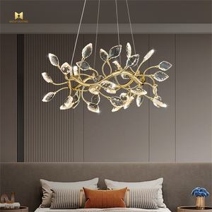 Lustre moderne de luxe en <span class=keywords><strong>feuille</strong></span> de cristal Nouvel intérieur Salon Plafond LED <span class=keywords><strong>Suspension</strong></span> Décoratif Intérieur Décoratif - Product Image 2