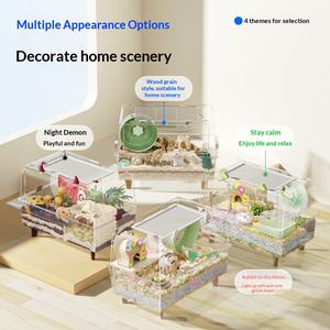 Cage à <span class=keywords><strong>hamster</strong></span> de luxe spacieuse avec design entièrement transparent, antidérapant et fonction empilable - Product Image 6
