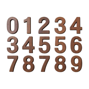 Numéros en noyer noir style nordique, décoration murale en bois massif avec usinage CNC et électroérosion à fil - Product Image 1