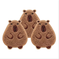 Patch personnalisé en chenille Capybara, broderie 3D ultra duveteuse en tissu éponge, à repasser et à coudre, pour personnalisation de casquettes, sacs à dos et tenues