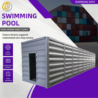 Piscine modulaire préfabriquée en conteneur de 40 pieds, résistante aux intempéries, en acier, pour les loisirs en plein air et l'entraînement à la natation