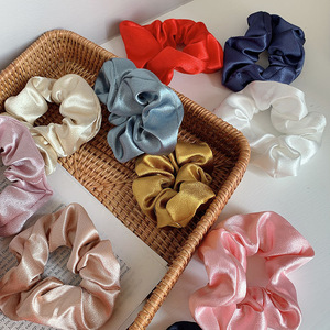 Élastique à cheveux en satin, couleurs mélangées, style décontracté, en tissu tricoté - Product Image 2