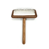 Brosses à toilettage pour animaux de compagnie en bambou avec démêloir, outils de feutrage à l'aiguille à manche en bois, brosse à picots en acier inoxydable