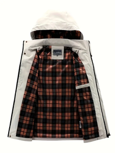 Dropshipping 100% Chaqueta Softshell de poliéster con capucha-Chaqueta de manga larga informal ligera para exteriores para hombres-Múltiples bolsillos - Product Image 2