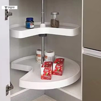 Armoire de cuisine 24 pouces Organisateur de coins aveugles 270 ° Rein en plastique à deux pneus Susan Lazy Set