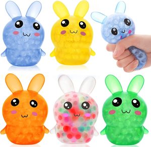 Bulk Transparent <b>Bead</b> Bunny Squishy Toys TPR Soft Stress Relief Fidget Toys Assorted Mini Kids Party Favors Classroom Rewards - Product Image 5