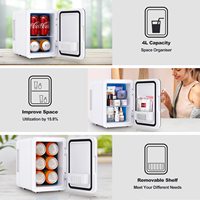Mini-réfrigérateur portable électrique 4L, sans givre, chaud/froid, thermoélectrique, faible bruit, économe en énergie, pour la maison, l'extérieur et la voiture
