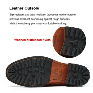 OEM Custom Made Horsehide Brogue <strong>Goodyear</strong> <strong>Welt</strong> Genuine Leather Waterproof Fashion Toe Lace-up Chelsea Martin <strong>Boots</strong> Trendy - Product Image 4