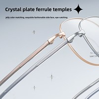 35069 Montures de lunettes œil-de-chat unisexe en alliage, à monture complète, avec branches flexibles, design élégant et raffiné, haute intelligence, luxe et mode