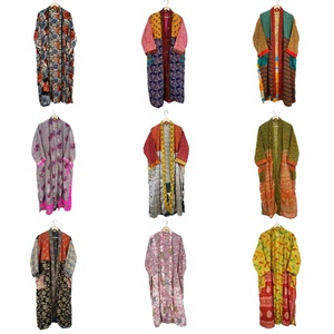 Kimono de Seda Hecho a Mano para Mujer, Bata Larga Estampada, Chaqueta Kimono, Regalo para Mujer, Kimono de Seda con Estampado Floral - Product Image 1