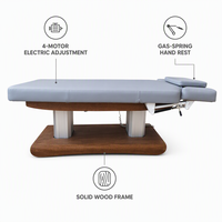 Table de massage électrique à 4 moteurs, fonction d'inclinaison, cadre métallique, hauteur réglable, lit de spa, physiothérapie, soins du visage