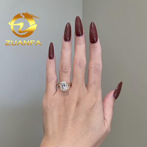 Anillo de Compromiso de Oro de 10K con Diamante Moissanite de Corte Cojín Largo de 3ct, Joyería de Moda para Mujer, Anillo de Promesa de Moissanite - Product Image 3