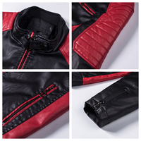 Blouson en cuir personnalisé pour homme, col montant, style motard, coupe ajustée, poches zippées, vêtement d'extérieur tendance, modèle TKAN1041
