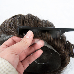 Múltiples existencias: Prótesis capilar de cabello humano Remy virgen 100% indio para base de inyección, marrón oscuro/claro, línea de cabello natural, longitud corta - Product Image 2